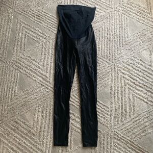 SPANX Maternity Black Faux Leather Leggings